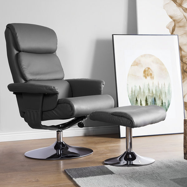 Metro Lane Vivien 78Cm Wide Faux Leather Manual Swivel Ergonomic